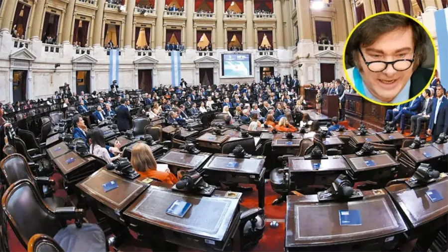 Bajísima asistencia. La Cámara baja y el Senado reúnen 329 bancas, pero faltó más de la mitad por el éxodo que afectó a Milei. Bajísima asistencia. La Cámara baja y el Senado reúnen 329 bancas, pero faltó más de la mitad por el éxodo que afectó a Milei.