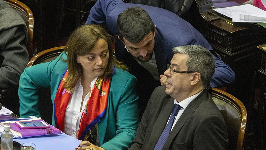 Imagen de archivo de los diputados oficialistas Cecilia Moreau y Germán Martínez. Imagen de archivo de los diputados oficialistas Cecilia Moreau y Germán Martínez.
