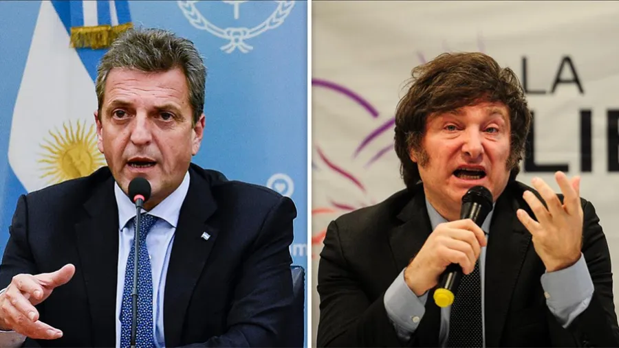 Sergio Massa y Javier Milei. Sergio Massa y Javier Milei.