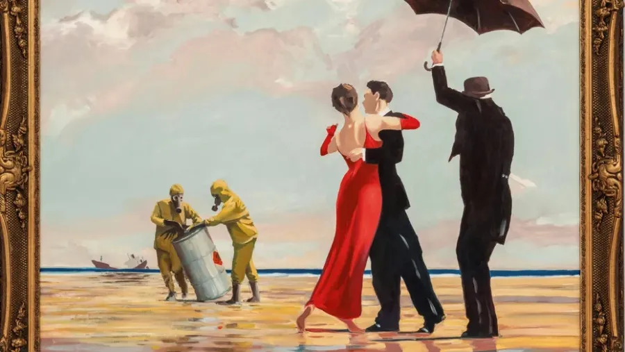 Crude Oil (Vettriano), la obra de Banksy que fue subastada. Crude Oil (Vettriano), la obra de Banksy que fue subastada.