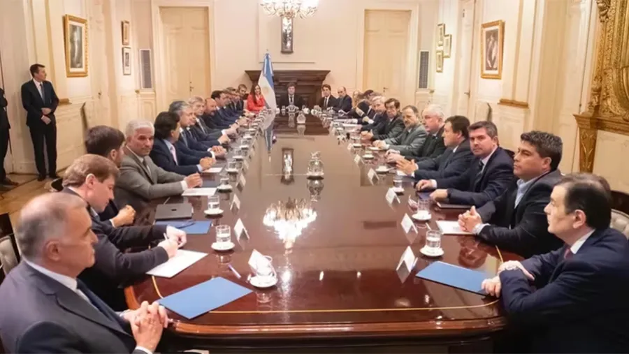 La primera reunión de Milei con los 24 gobernadores el martes pasado en Casa Rosada. La primera reunión de Milei con los 24 gobernadores el martes pasado en Casa Rosada.