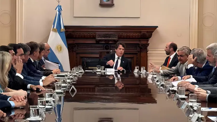 Nicolás Posse, durante la reunión con los gobernadores. Nicolás Posse, durante la reunión con los gobernadores.