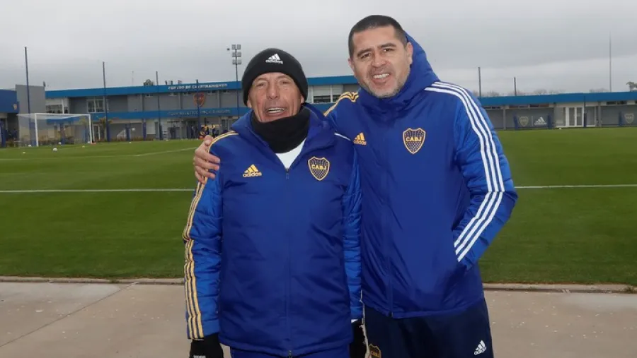 Miguel Ángel Russo y Juan Román Riquelme Miguel Ángel Russo y Juan Román Riquelme
