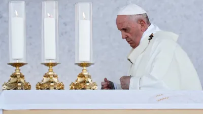 El papa Francisco en su visita a Eslovaquia.